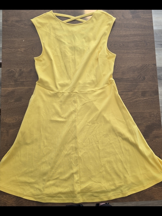 New York & Company Dresses & Skirts - New York & Company Yellow Sleeveless Dress with Cross-Back